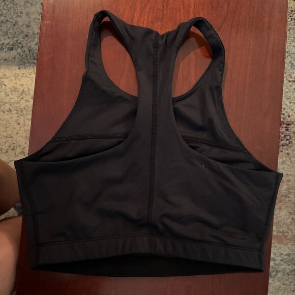 Black High Neck Longline Sports Crop in Medium | SweatTech - Picture 3 of 3